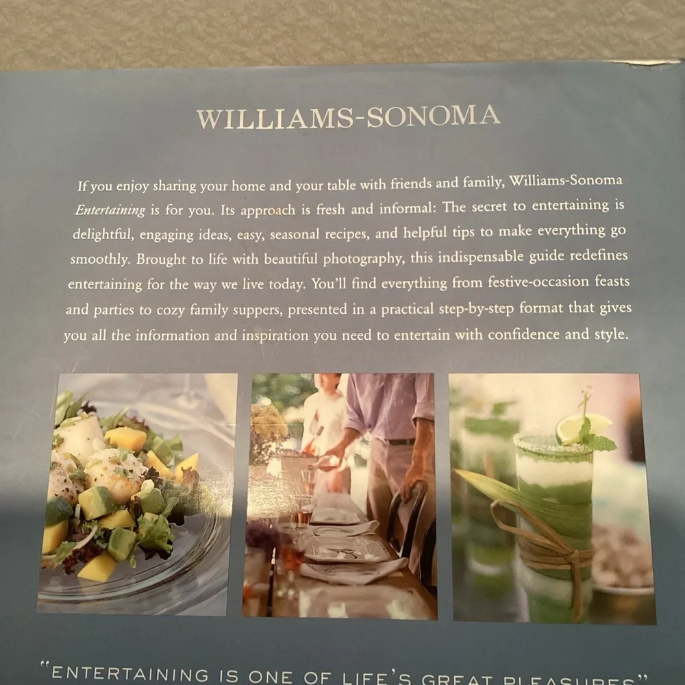 Williams Sonoma Entertaining Guide with seasonal ideas, occasion ideas & recipes